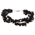Stonique Creations Sterling Silver 3-strand Onyx Chip Bracelet
