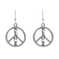 Sterling Silver 'Peace' Symbol Earrings