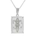 Sterling Silver Glass Fleur de Lis Inset Necklace
