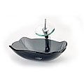 DreamLine Rectangular Grey Glass Sink and Faucet Combo