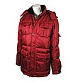 Ocean Earth Men's Red Hooded Parka Coat