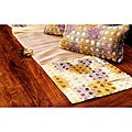 Hand-spun Khadi Silk POM Table Runner (India)