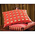 Rust Color Poly-filled Square Caravan Pillow (India)