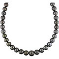 14k Gold Black Tahitian Pearl/ Diamond Necklace (11-15 mm)