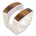 Sterling Silver 'Sun Couple' Tiger's Eye Cocktail Ring (Peru)