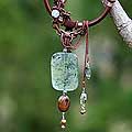 Pearl and Prehnite 'Royal' Y Necklace (Thailand)