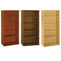 Accommodating guidepost on Warmer Display Bush Series C Corsa 5-shelf Double Bookcase