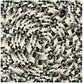 Handmade Soho Mosaic Black New Zealand Wool Rug (6' Square)