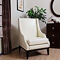 Lummi White Leather High-back Chair