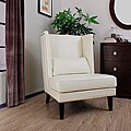 Malia Cool White Leather Wingback Chair