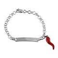 Sterling Silver Baby ID with Italian Horn Bracelet