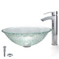 Kraus Broken Glass Vessel Sink and Visio Faucet