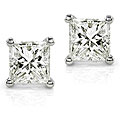 14k Gold 2 2/5ct TDW Princess-cut Diamond Stud Earrings (J, I1)