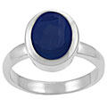 Sterling Silver Oval-shaped Lapis Ring