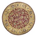Handmade Classic Red/ Gold Wool Rug (8' Round)