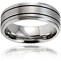Stainless Steel Dual Black Inlay Ring