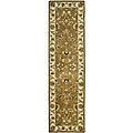 Handmade Heritage Tabriz Mocha/ Ivory Wool Runner (2'3 x 10')