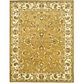 Handmade Heritage Tabriz Mocha/ Ivory Wool Rug (8'3 x 11')
