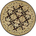 Handmade Traditions Dark Mocha/ Ivory Wool Rug (6' Round)