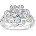 14k Gold Aquamarine and 1/4ct TDW Diamond Ring