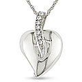 10k White Gold Diamond Heart Necklace (H-I, I2-I3)