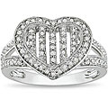 10k White Gold 1/3ct TDW Diamond Heart Ring (H-I, I2-I3)