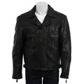 Men's Black Leather Motorcycle Jacket