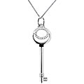 Sterling Silver 1/10ct TDW Circle Diamond Key Necklace (H-I, I2-I3)