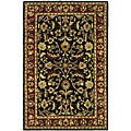Handmade Heritage Heirloom Black/ Red Wool Rug (4' x 6')