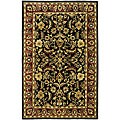 Handmade Heritage Heirloom Black/ Red Wool Rug (6' x 9')