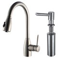 Kraus Stainless Steel Pull-out Kitchen Faucet and Soap Dispenser