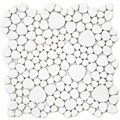 SomerTile 11x11-in Quarry White Gloss Porcelain Mosaic Tile (Pack of 10)
