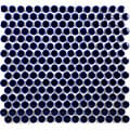 SomerTile 12.25x12-in Penny 3/4-in Cobalt Blue Porcelain Mosaic Tile (Pack of 10)