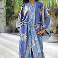 Women's 'Blue Welcome' Batik Robe (Indonesia)