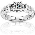 14k Gold 1ct TDW Asscher-cut 3-stone Diamond Ring (H-I, SI-I1-I2)