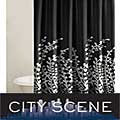 City Scene Branches Black Shower Curtain