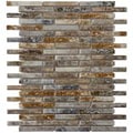SomerTile 10.75x12.75-in Samoan Brick .5x3.5-in Noce Slate Porcelain Mosaic (Pack of 10)