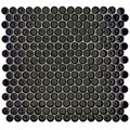SomerTile 12.25x12-in Penny 3/4-in Black Porcelain Mosaic Tile (Pack of 10)