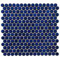 SomerTile 12.25x12-in Penny 3/4-in Blue Eye Porcelain Mosaic Tile (Pack of 10)