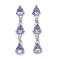 10k White Gold Tanzanite and Diamond Drop Earrings