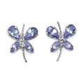 10k White Gold Tanzanite Butterfly Earrings