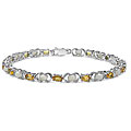 Sterling Silver Genuine Citrine and Opal Bracelet