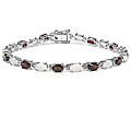 Sterling Silver Garnet and Opal Bracelet
