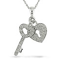 10k Gold 1/8ct TDW Diamond Heart and Key Necklace (H-I, I2-I3)