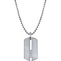 Tungsten/ Stainless Steel 1/10ct TDW Diamond Dog Tag Necklace