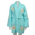 Aegean Apparel Women's Purses and Flip Flops Turquoise Bathrobe
