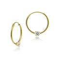 Icz Stonez 10k Yellow Gold Mini Cubic Zirconia Endless Hoop Earrings