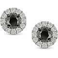 14k Gold 1 1/2ct TDW Black/ White Diamond Earrings (H-I, I2-I3)