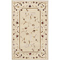 Hand-knotted White Mannu Wool Rug (2'8 x 9'6)