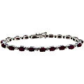 Sterling Silver Ruby and Diamond Accent Bracelet